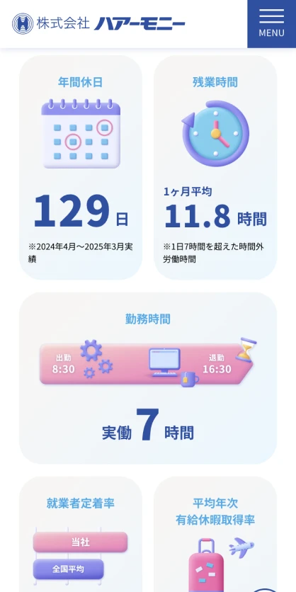 株式会社ハアーモニー　コーポレートサイト SPスクリーンショット