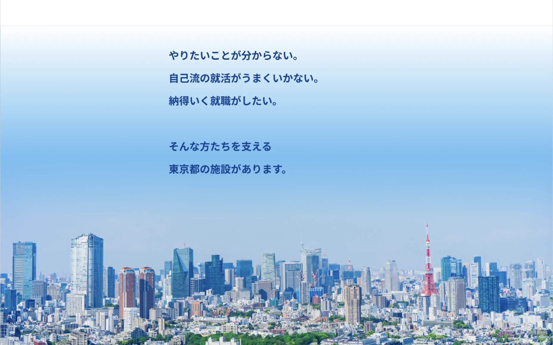 東京しごとセンターミドルコーナー. ランディングページ PCスクリーンショット