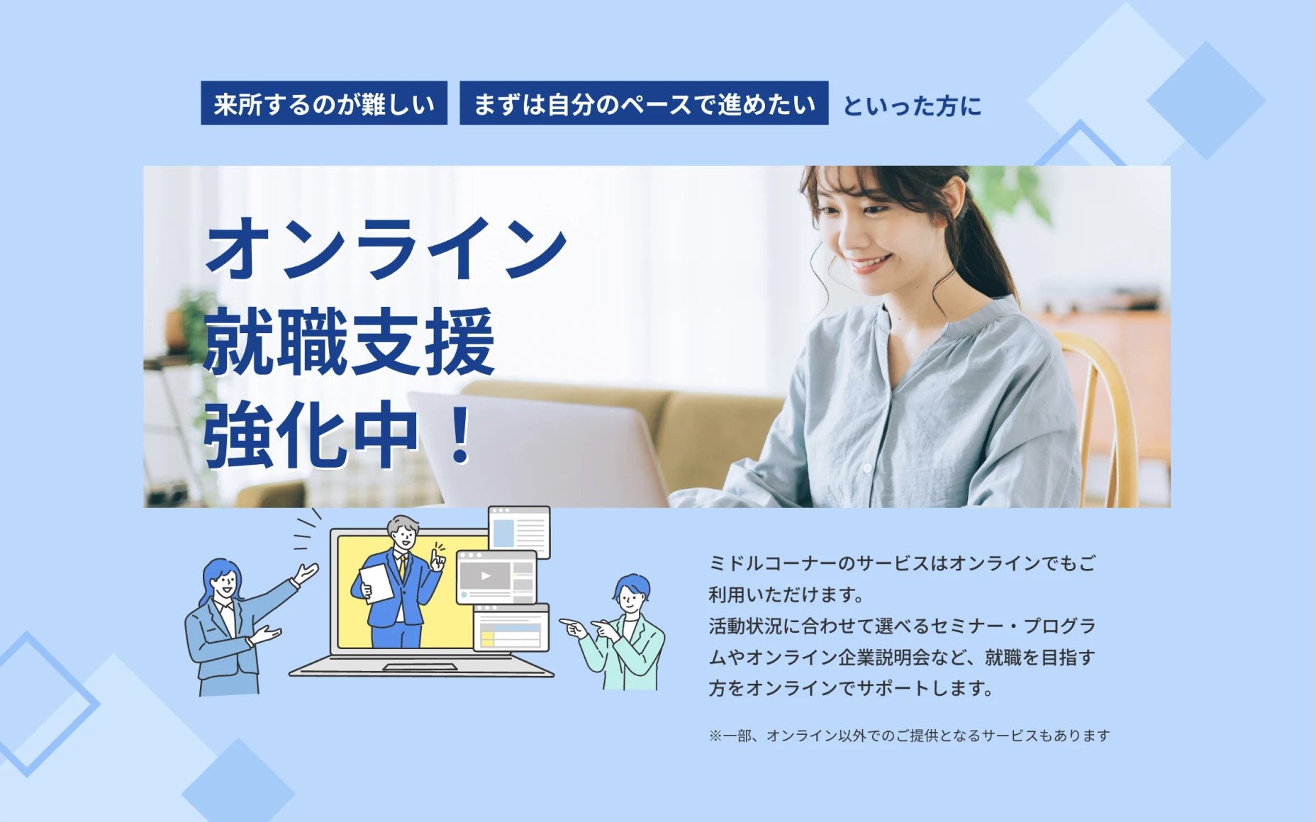 東京しごとセンターミドルコーナー. ランディングページ PCスクリーンショット